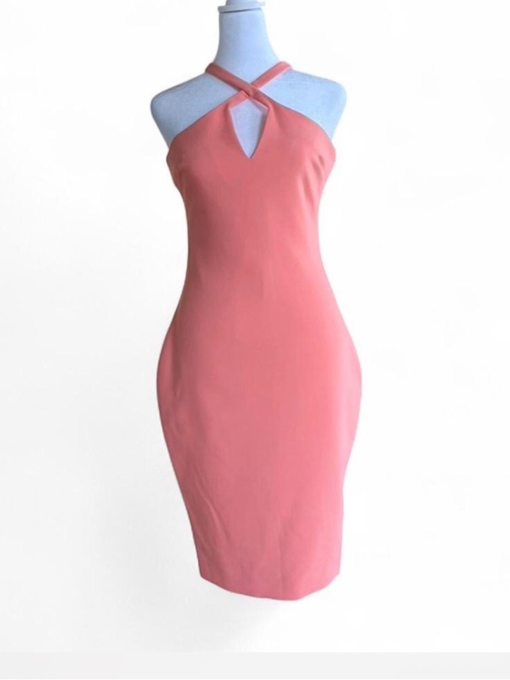Likely Pink One-Shoulder Cross-Strap Sheath Dress